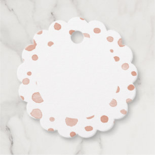 Coral Confetti Watercolor Dots Favor Tags