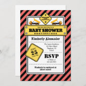 Coral Construction Baby Shower Invitation (Front/Back)