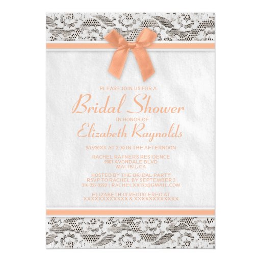 Coral Wedding Shower Invitations 2