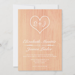Coral Country Wedding Invitations