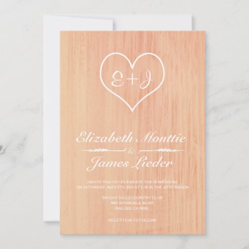 Coral Country Wedding Invitations