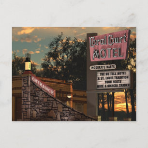 Coral Court Motel Route 66 American Retro Postcard