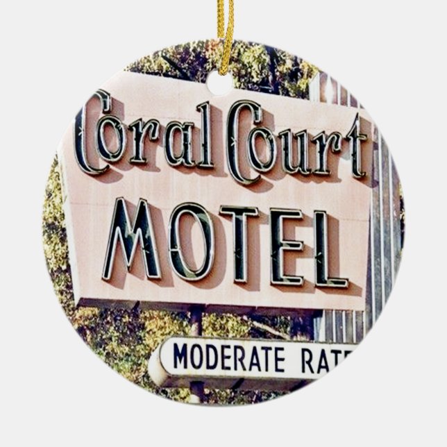 Coral Court Motel, St Louis, Christmas Ornament, Ceramic Ornament (Front)