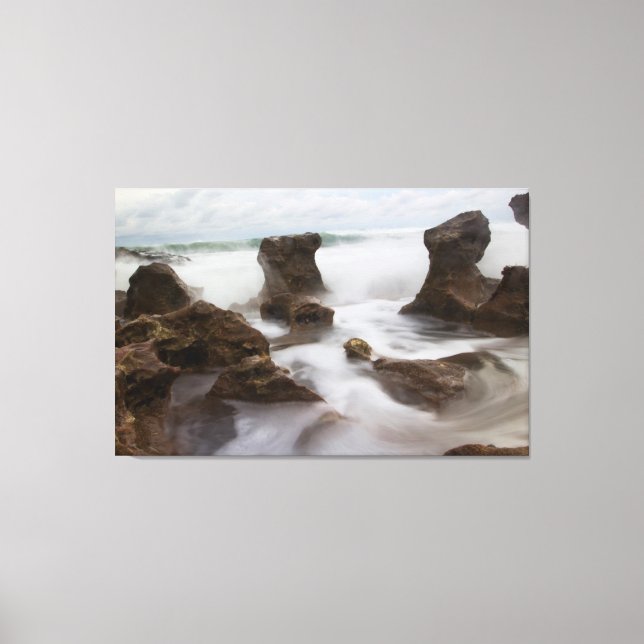 Coral Cove Park beach and waves Canvas Print (Front)