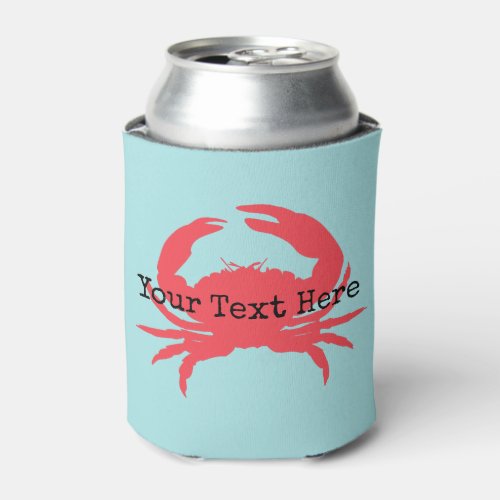 Coral Crab Personalized Can Cooler