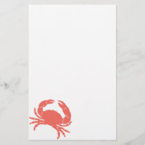Coral Crab Stationery