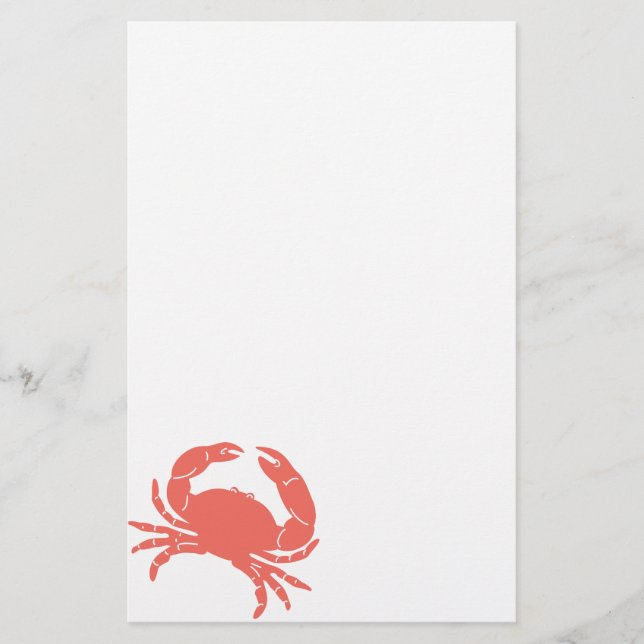 Coral Crab Stationery (Front)
