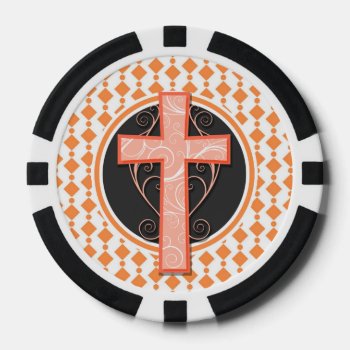 Coral Cross.png Poker Chips by doozydoodles at Zazzle