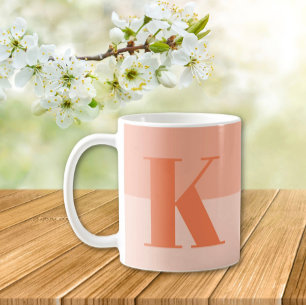 Coral Custom Monogram  Coffee Mug