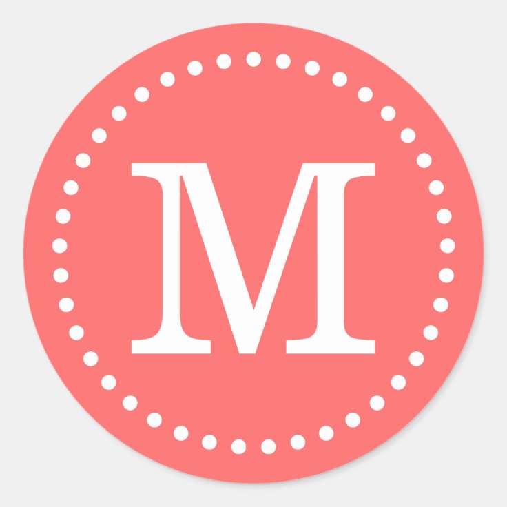 Coral Custom Monogram Envelope Seal | Zazzle
