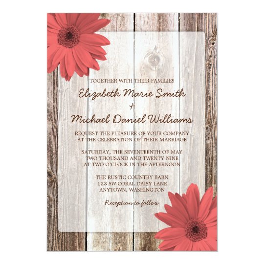 coral daisy rustic barn