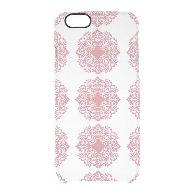 Coral Damask iPhone 6 Clear Case (Back)