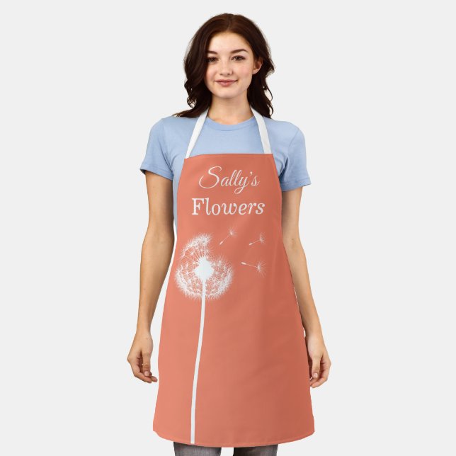 Coral Dandelion Apron (Worn)