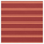 [ Thumbnail: Coral & Dark Red Striped/Lined Pattern Fabric ]