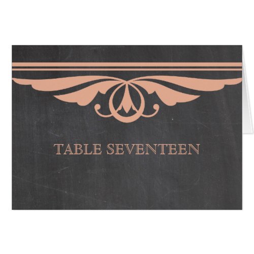 Coral Deco Chalkboard Table Number Card