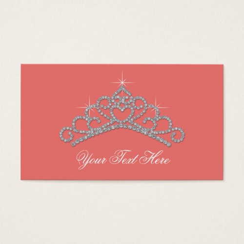 Coral Diamond Party Favor Labels Product Tags Business Cards