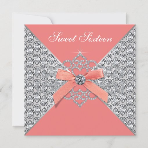 Coral Sweet 16 Invitations for a Timeless Celebration