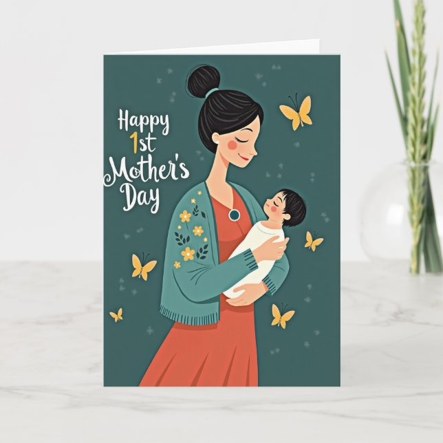 Coral Dress Mothers Day Card (Front)