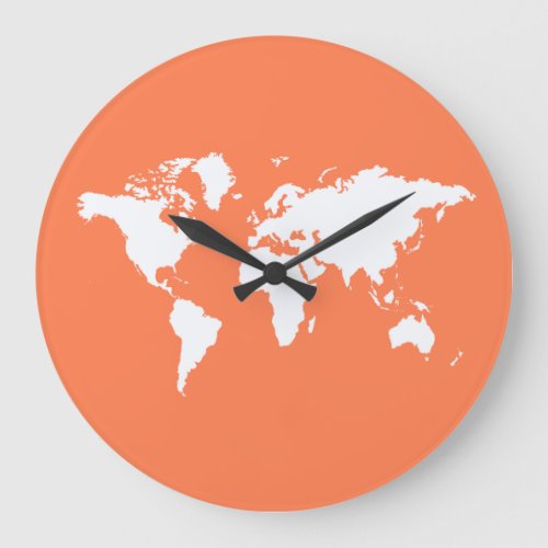 Coral Elegant World Large Clock