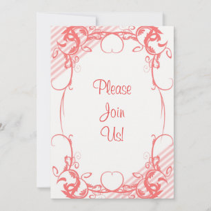 Coral Fancy Wedding Invitation
