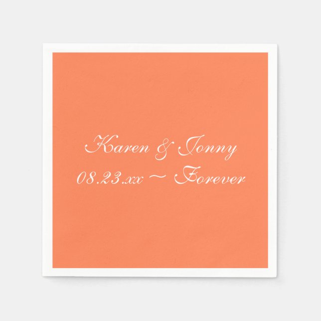 Coral Fashionable Color Design Napkins (Front)