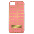 Coral Faux Gold Foil Arrows Pattern
