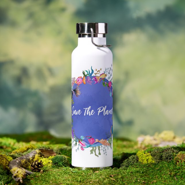 Coral Fish Save The Planet  Water Bottle (Outdoor)