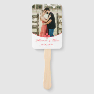 Coral Fleur de Lis Photo Hand Fan