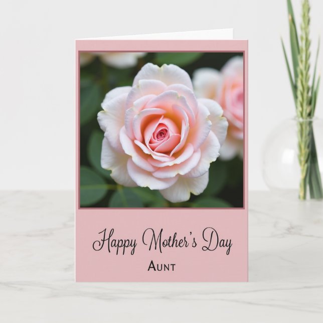 Coral Floral Aunt Mothers Day Card (Front)