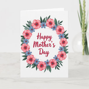 Coral Floral Mothers Day Card