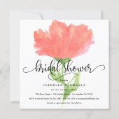 Coral Floral Watercolor | Bridal Shower Invite (Front)