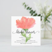 Coral Floral Watercolor | Bridal Shower Invite (Standing Front)