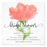 Coral Floral Watercolor | Bridal Shower Invite