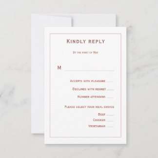 Coral Floral Wedding RSVP Card