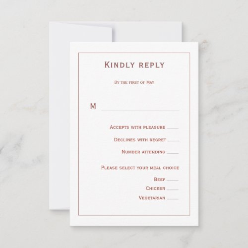 Coral Floral Wedding RSVP Card