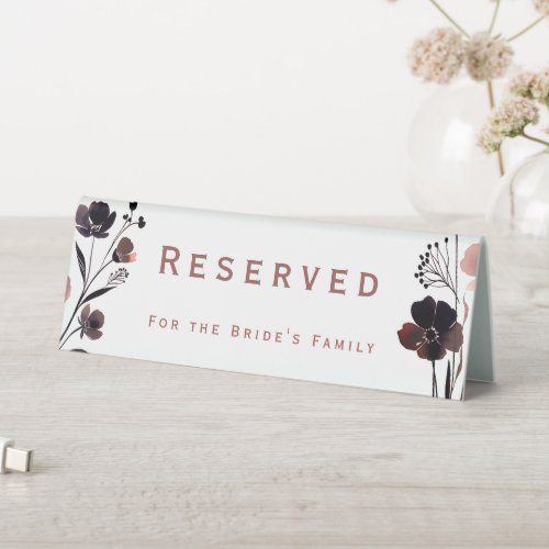 Coral Floral Wedding Table Tent