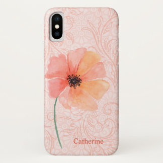 Coral Flourishes and Poppy iPhone X Case