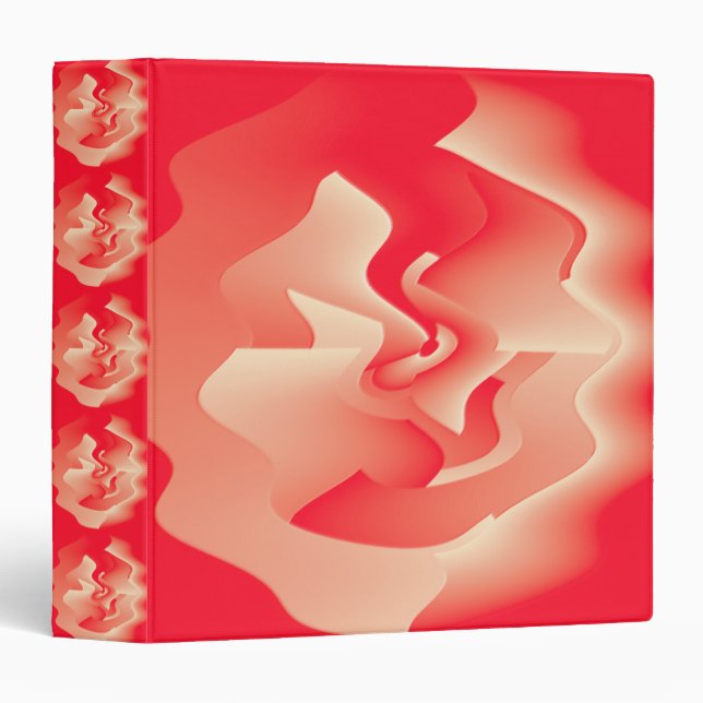 coral flower 3 ring binder (Front/Spine)