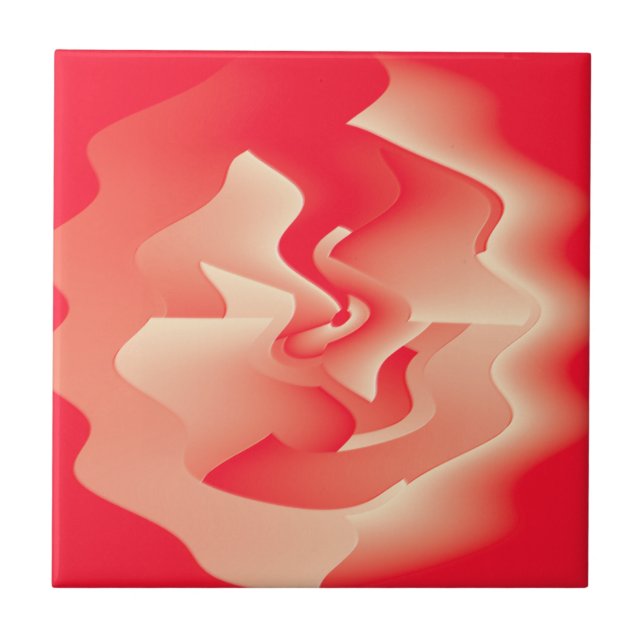 coral flower ceramic tile (Front)