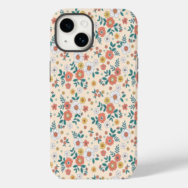 Coral Flower Garden Pattern Case-Mate iPhone Case (Back)