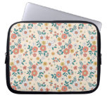 Coral Flower Garden Pattern Laptop Sleeve