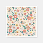 Coral Flower Garden Pattern Napkins