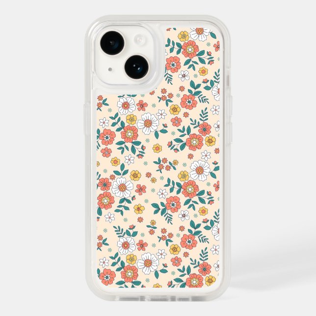 Coral Flower Garden Pattern Otterbox iPhone Case (Back)
