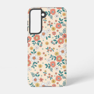 Coral Flower Garden Pattern Samsung Galaxy S21 Case