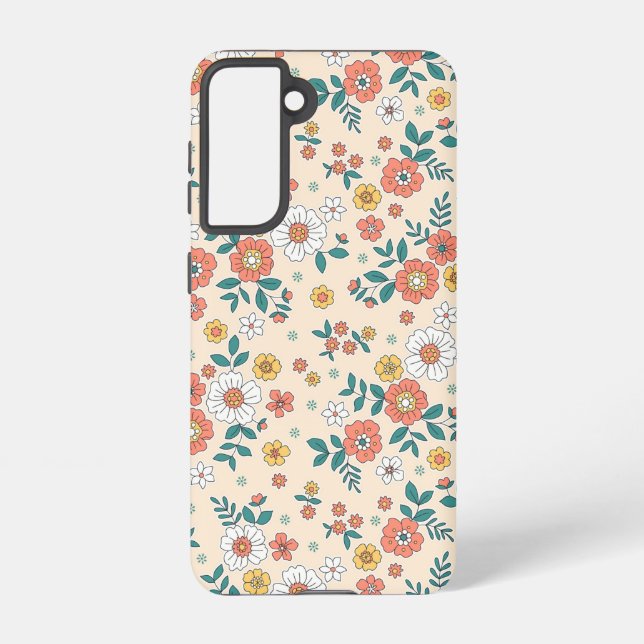 Coral Flower Garden Pattern Samsung Galaxy Case (Back)