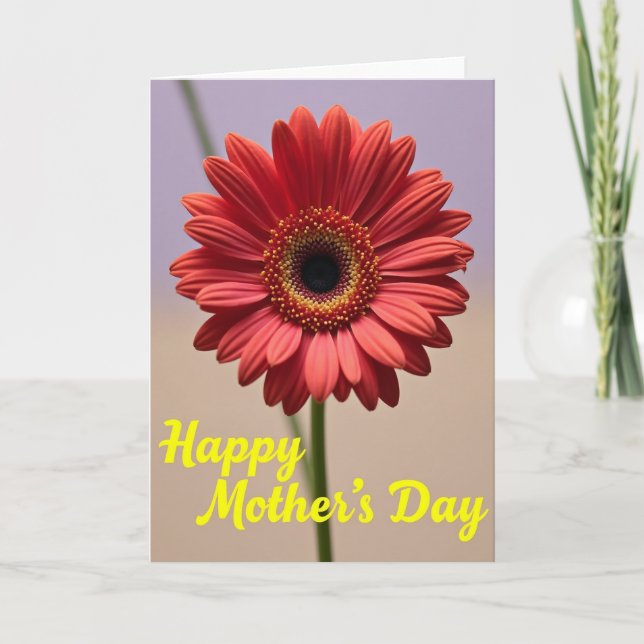 Coral Flower Mothers Day Card (Front)