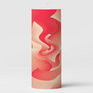 coral flower pillar candle