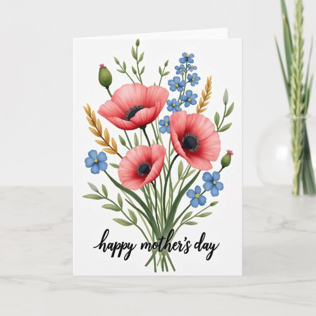 Coral Flower Watercolor Art Card (Front)