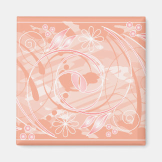 coral flowers magnet