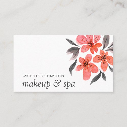 Coral Flowers  Professional feminine Appointment Card